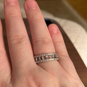 Stunning 360 degree band with diamond cubic zirconia stones all the way around!